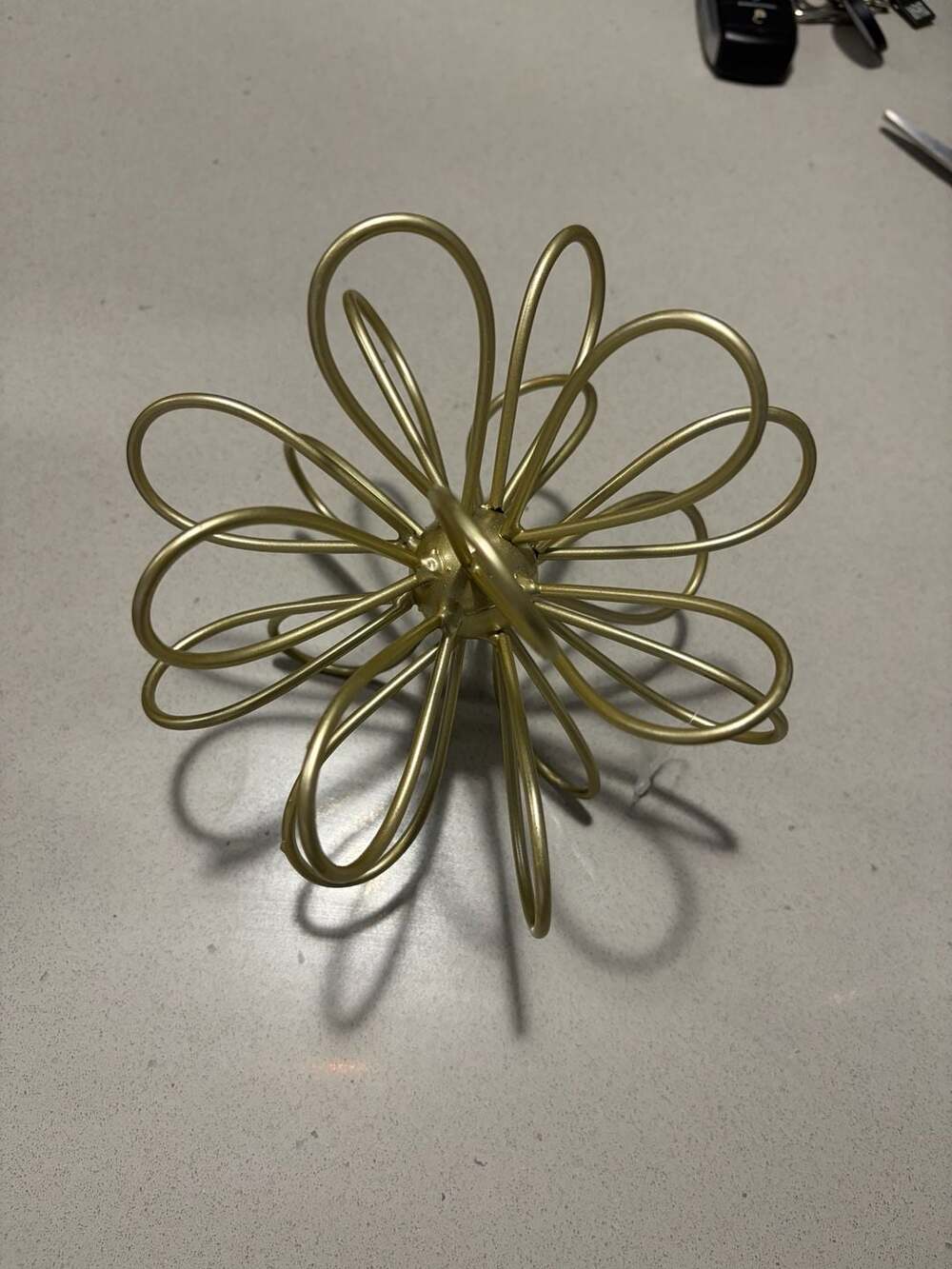 Mainstays Gold Metal Floral Tabletop Orb